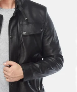 Shop Michael Black Leather Moto Jacket