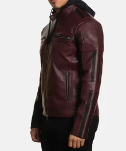 Shop Robert Distressed Burgundy Leather Jacket