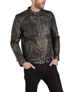 Shop Stephen Griggs Brown Motorcycle Leather Jacket