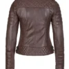 Solstice Brown Leather Biker Jacket Back