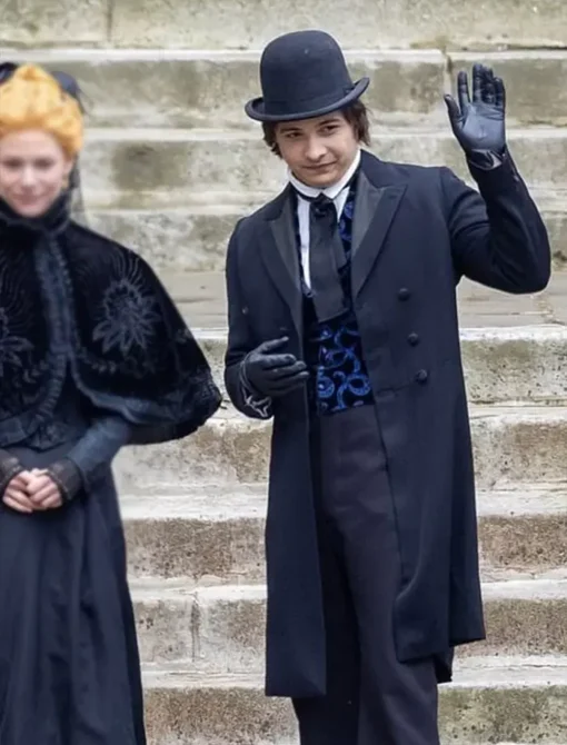 The Essex Serpent Frank Dillane Navy Blue Wool Coat