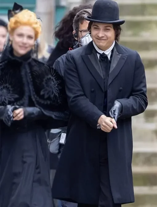 The Essex Serpent Frank Dillane Navy Blue Wool Coat Front