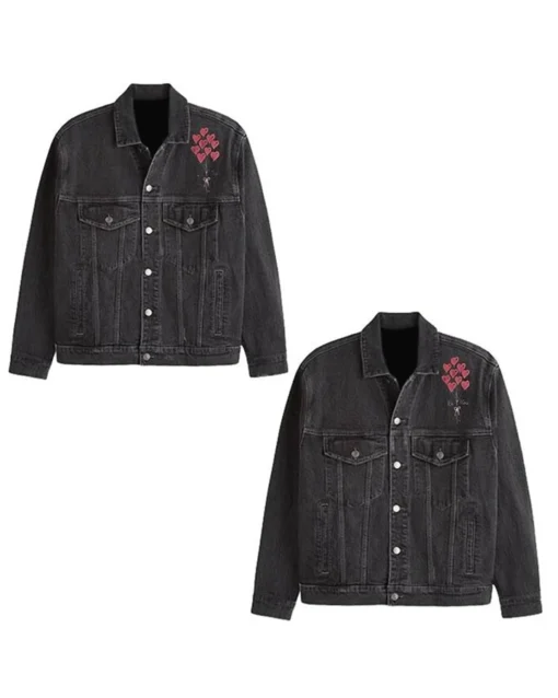 Valentines Day Couple Black Trucker Jackets