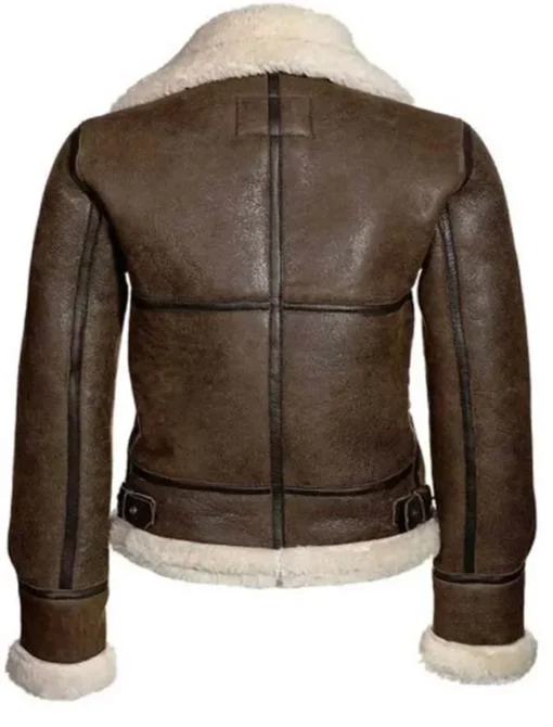 Vanessa Shearling Sheepskin Brown Jacket Back