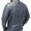 Vintage Black Motorcycle Leather Jacket For Mens Back