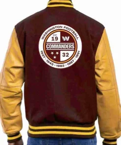 Washington Commanders Maroon and Yellow Varsity Jacket For Sale