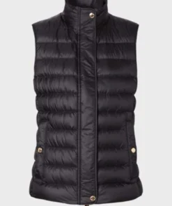 Womens Black Puffer Parachute Vest