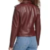 Women's Brown Classic Leather Asymmetrical Moto Jacket Back