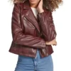 Women's Brown Classic Leather Asymmetrical Moto Jacket Main