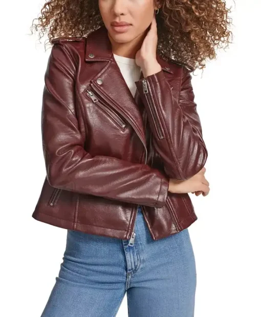 Women's Brown Classic Leather Asymmetrical Moto Jacket Main