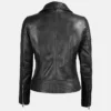 Womens Quilted Genuine Leather Biker Jacket Back