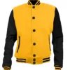 Yellow and Black Varsity Letterman Jacket