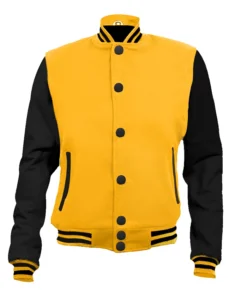 Yellow and Black Varsity Letterman Jacket