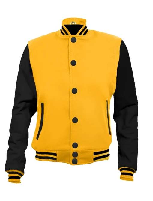 Yellow and Black Varsity Letterman Jacket