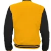 Yellow and Black Varsity Letterman Jacket Back