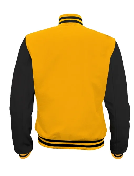 Yellow and Black Varsity Letterman Jacket Back