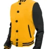 Yellow and Black Varsity Letterman Jacket Front