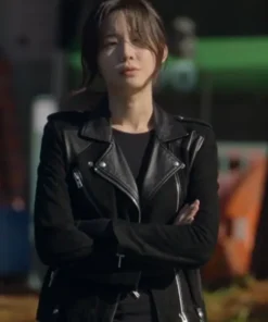 Yoo In-young The Trunk S01 Black Biker Jacket