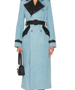 Arielle Prepetit Beyond The Gates Blue Trench Coat For Sale