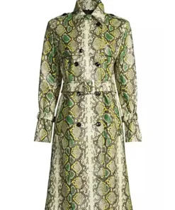 Birdie Grosse Pointe Garden Society Snake Print Trench Coat For Sale