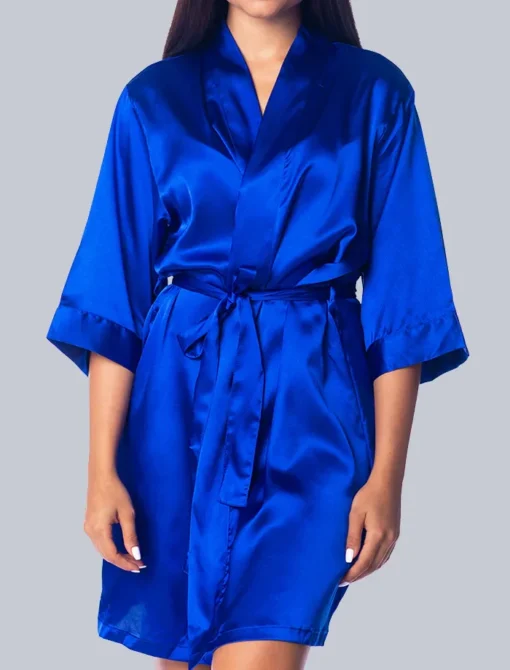 Blue Kimono Robe Front