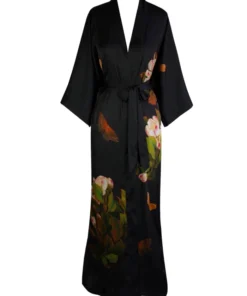 Butterfly Kimono Robe Black