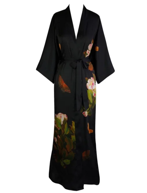 Butterfly Kimono Robe Black