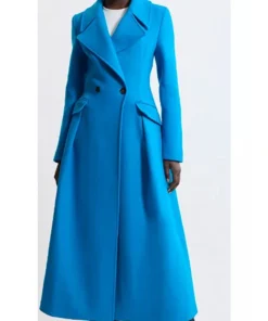 Carrie Preston Elsbeth S02 Blue Long Coat For Sale