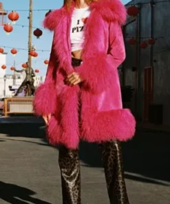 Carrie Preston Elsbeth S02 Pink Fur Coat For Sale