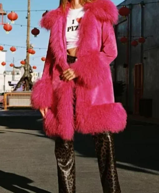 Carrie Preston Elsbeth S02 Pink Fur Coat For Sale