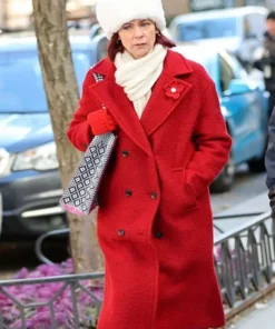 Carrie Preston Elsbeth S02 Red Double-Breasted Overcoat