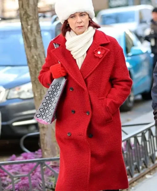 Carrie Preston Elsbeth S02 Red Double-Breasted Overcoat