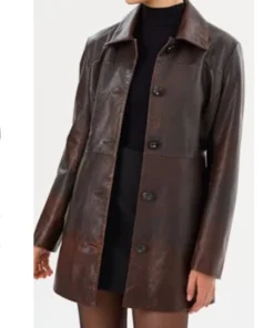 Cecilia Dominguez NCIS Origins S01 Leather Coat For Sale