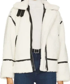 Christina Hall Christina In The Country S02 White Sherpa Jacket For Sale