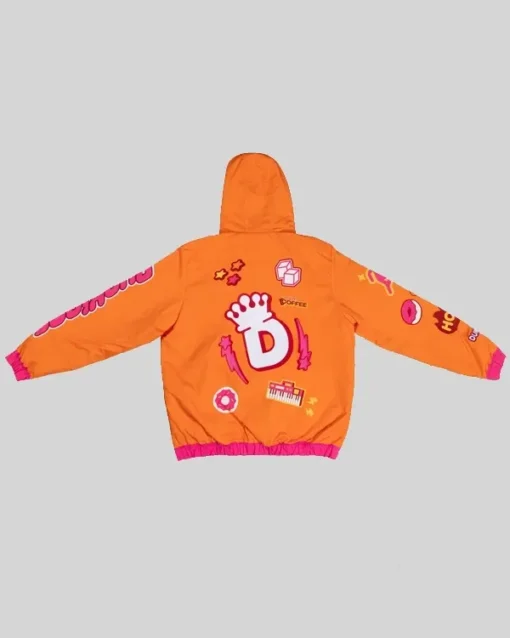 Dunkings Premium Lined Orange Pullover Hooded Jacket