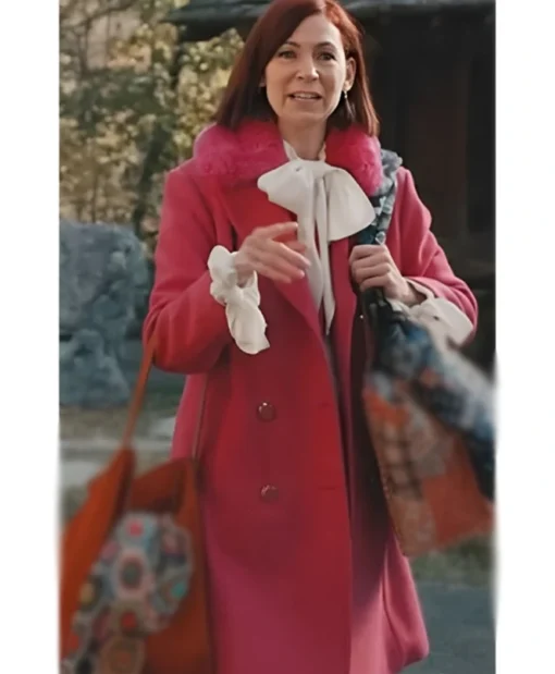 Elsbeth S02 Carrie Preston Pink Fur Coat For Sale