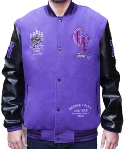 George V Panther Wool Varsity Jacket