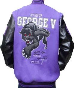 George V Panther Wool Varsity Jacket Back