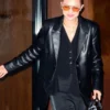Gigi Hadid Ivan Bart Memorial Service Leather Blazer
