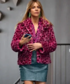 Kaitlin Olson High Potential S01 Pink Leopard Print Jacket