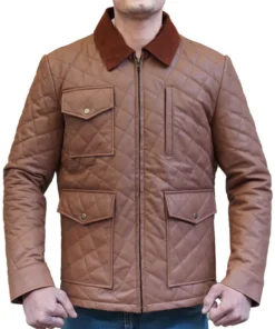 Kevin Costner Yellowstone S04 Quilted Jacket Front