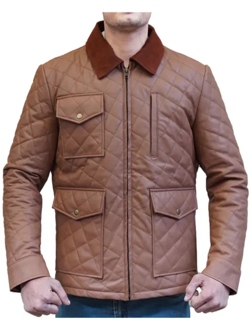 Kevin Costner Yellowstone S04 Quilted Jacket Front