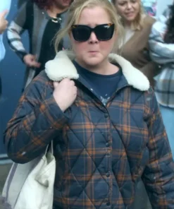 Kinda Pregnant Amy Schumer Shearling Plaid Jacket