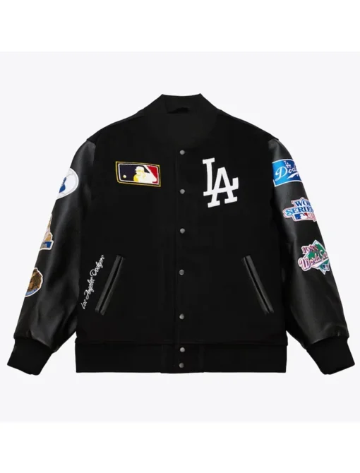 LA Dodgers Black Vintage Varsity Jacket