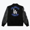 LA Dodgers Black Vintage Varsity Jacket Back