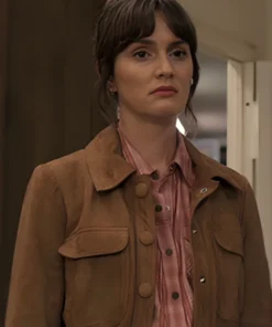 Leighton Meester Good Cop Bad Cop Brown Suede Jacket