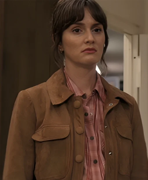 Leighton Meester Good Cop Bad Cop Brown Suede Jacket