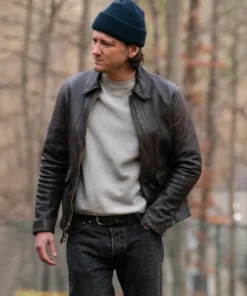 Lewis Pullman Riff Raff Brown Leather Jacket