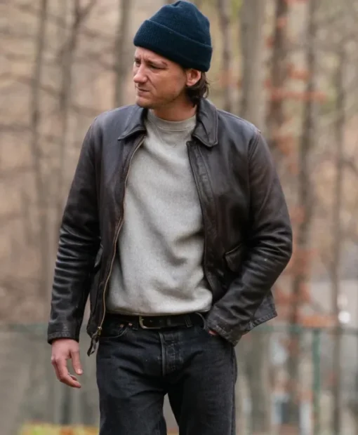 Lewis Pullman Riff Raff Brown Leather Jacket