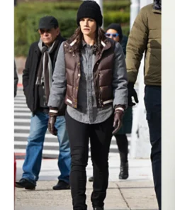 Maggie Bell FBI S07 Brown and Grey Puffer Jacket